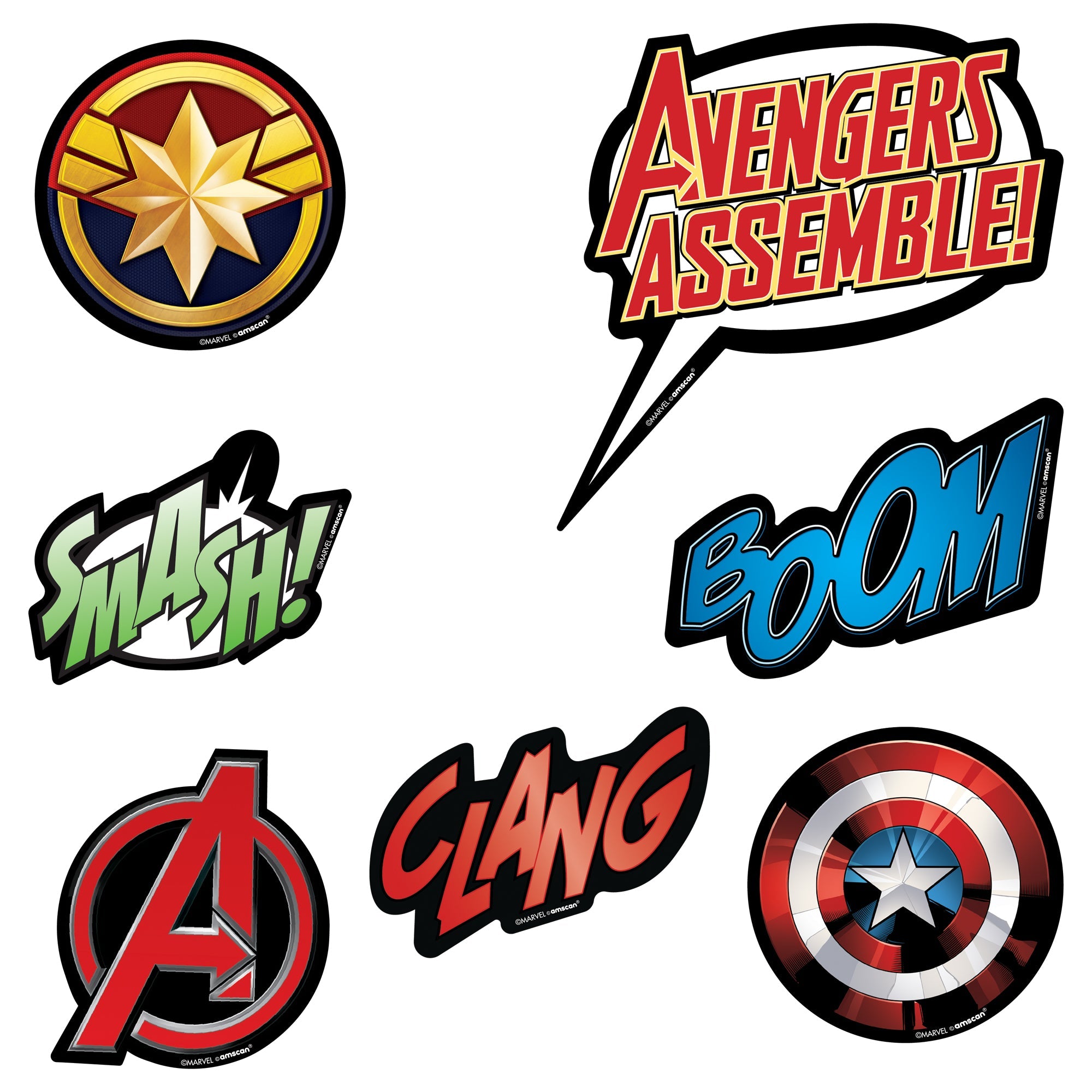 Marvel Avengers™ Powers Unite Vinyl Decorations 2 sheets 7 pieces per sheet
