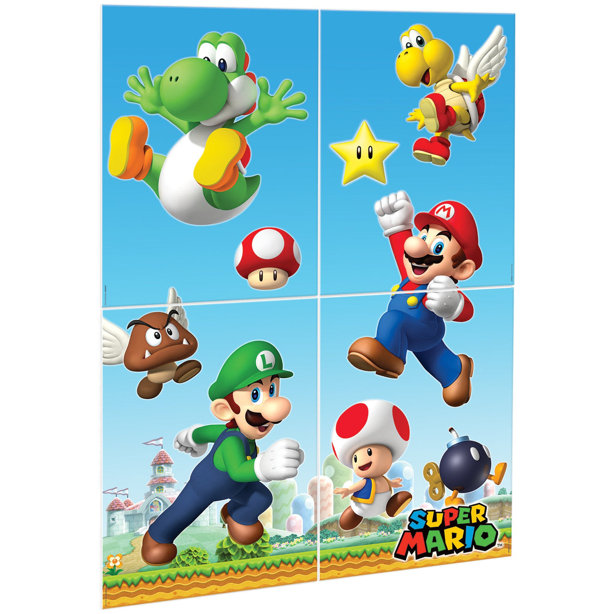 Super Mario Brothers™ Scene Setters® 4 piece Wall Decorating Kit