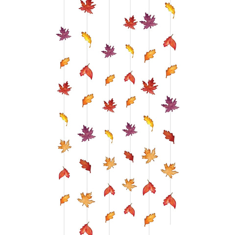 Fresh Autumn Leaves Hanging String Decoration 6 Package  of 7' Strings