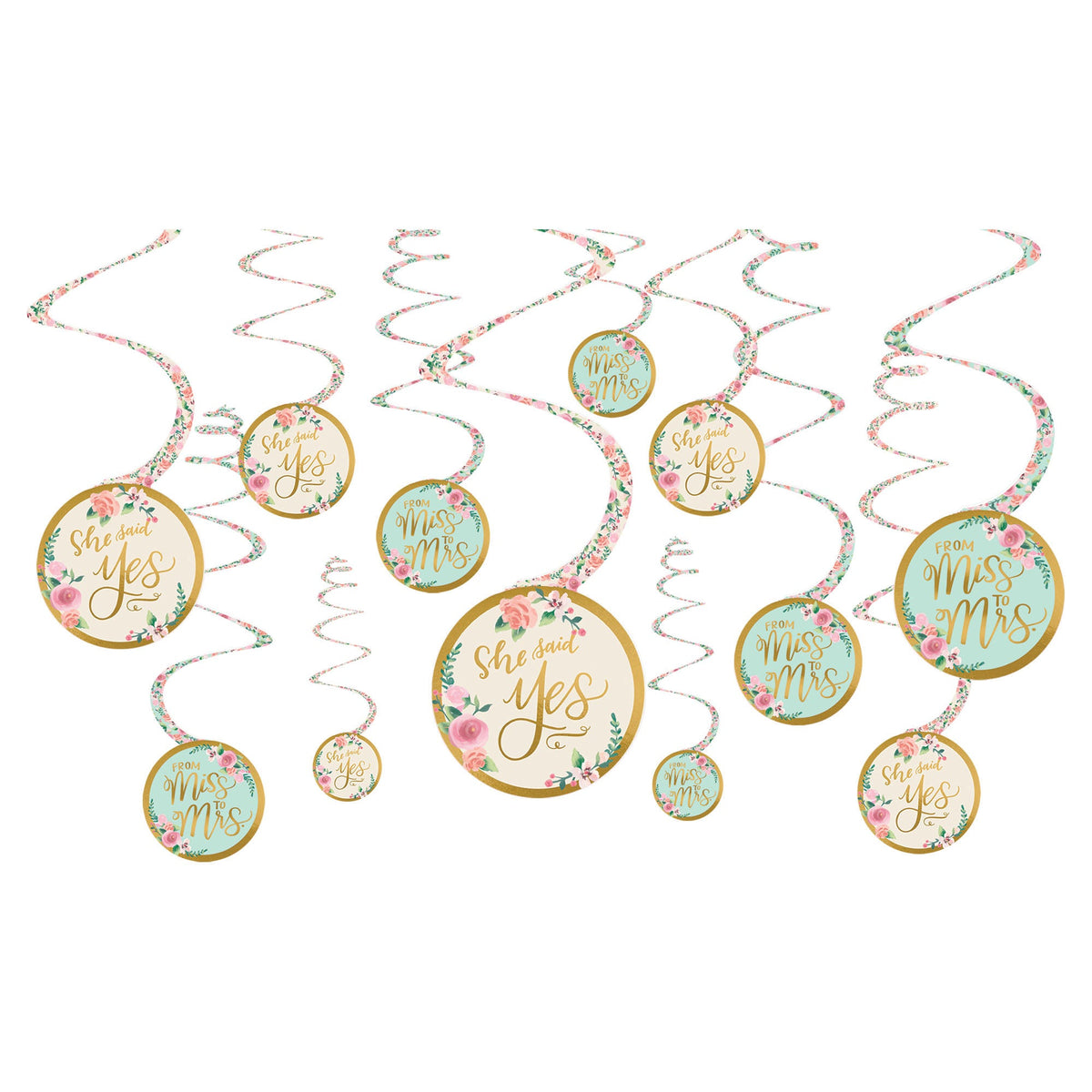 Mint To Be Value Pack Spiral Decorations