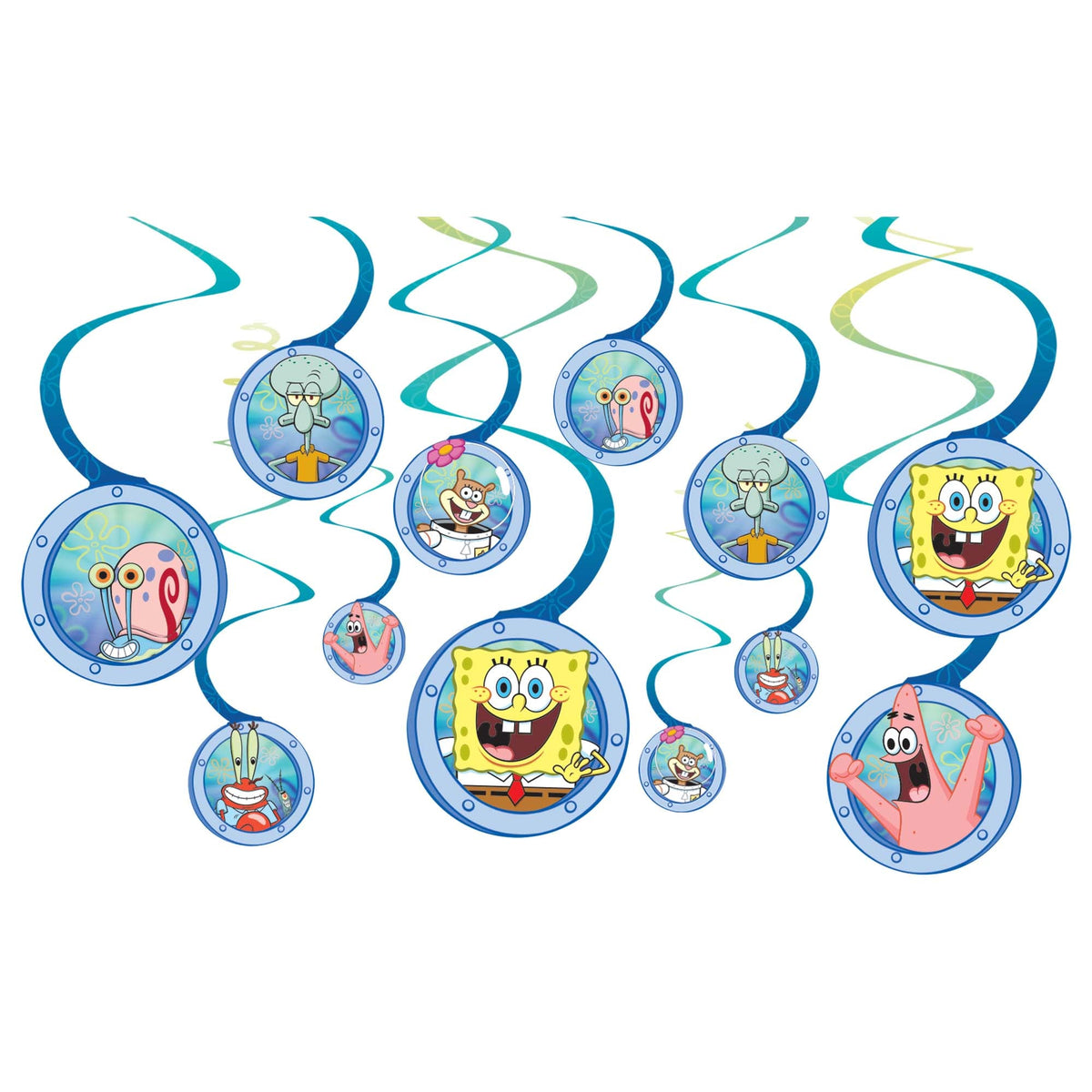 SpongeBob© Spiral Decorations Package of 12