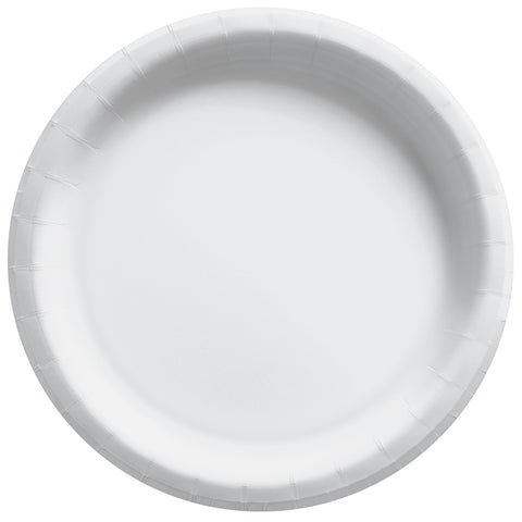 Frosty White 10" Round Paper Plates, 20 count
