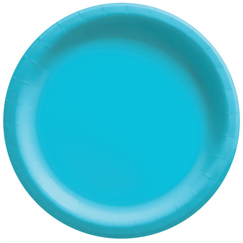Caribbean Blue 10" Round Paper Plates, 20 count