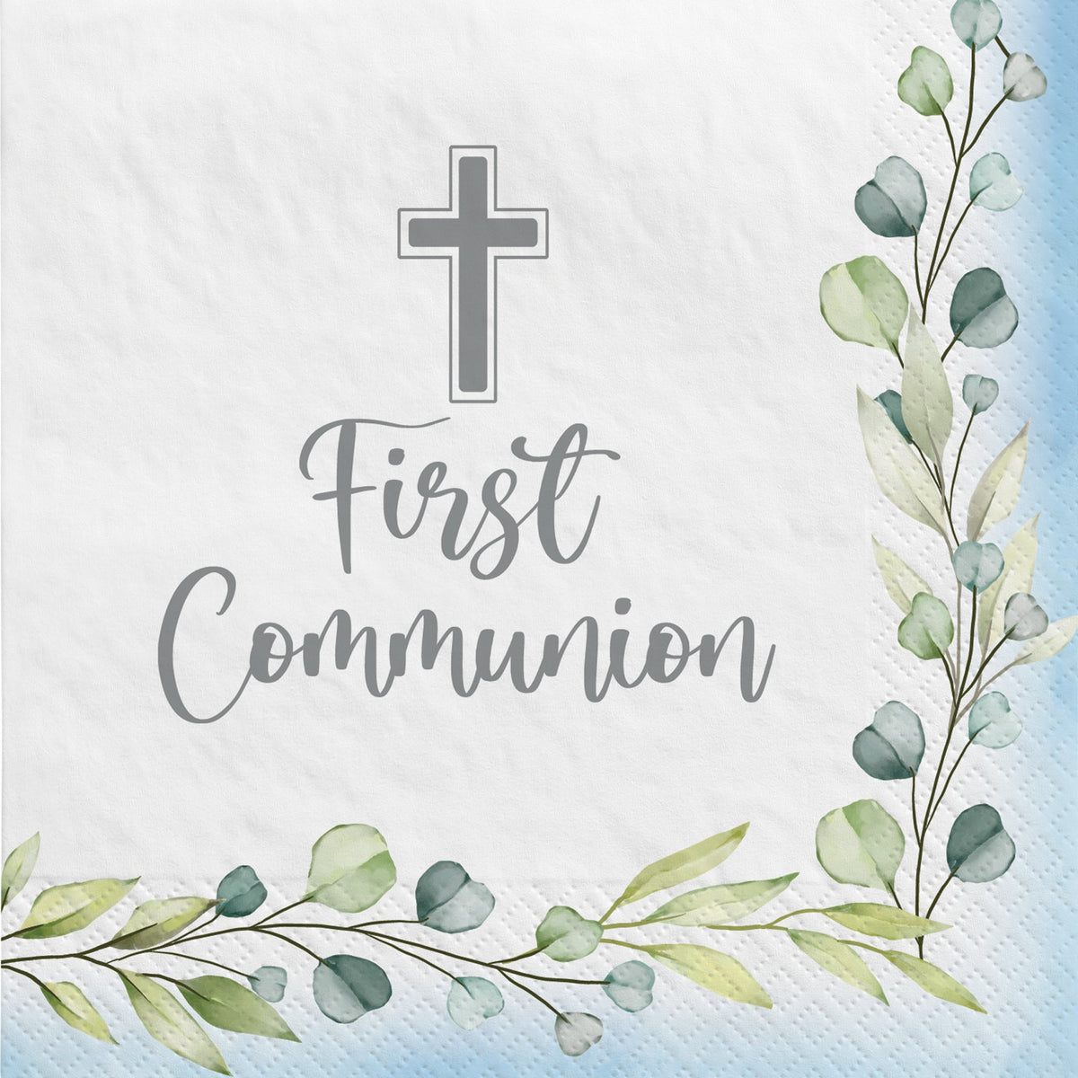 My First Communion Blue Beverage Napkins  Package of 40