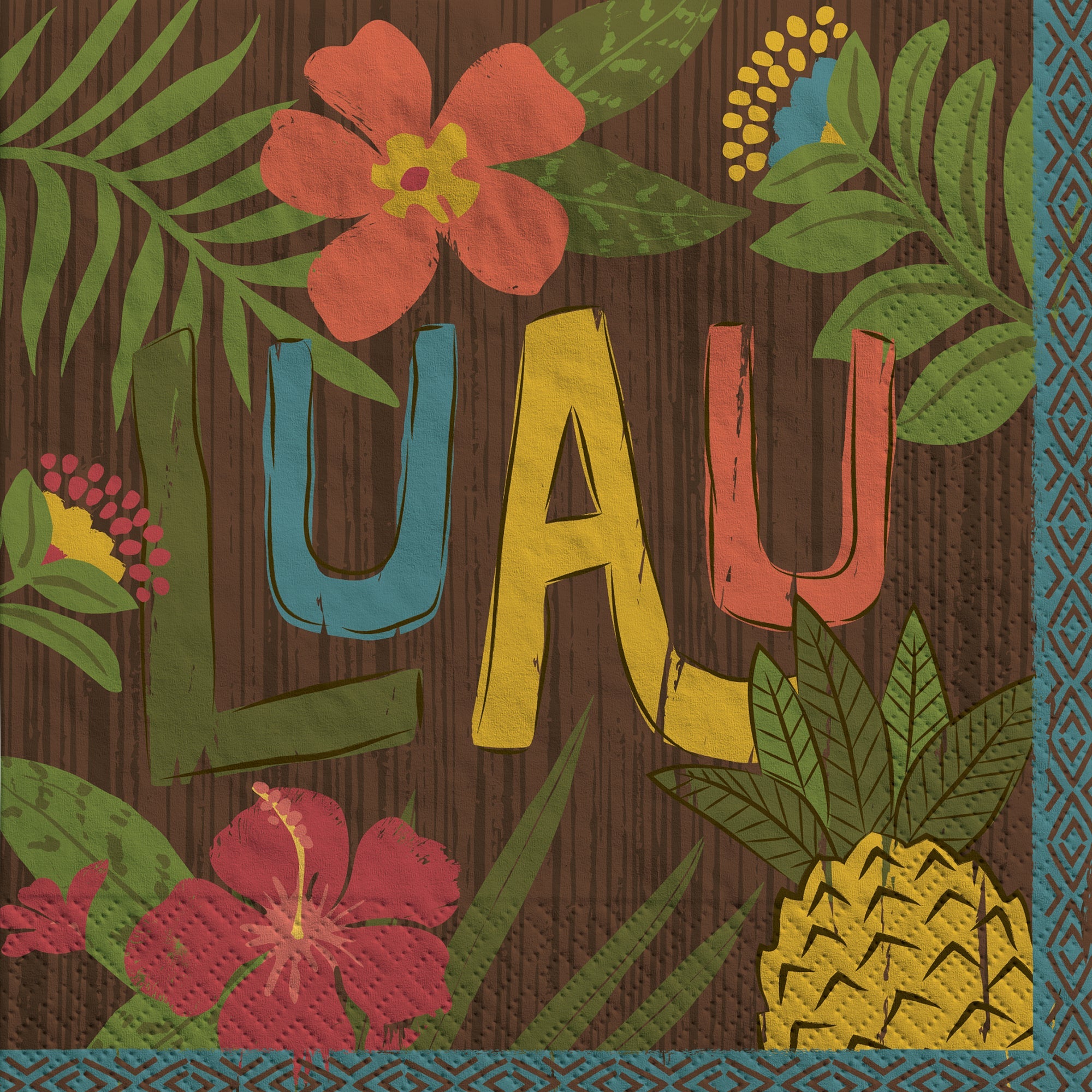 Vintage Luau Tiki Luncheon Napkins Package of 100