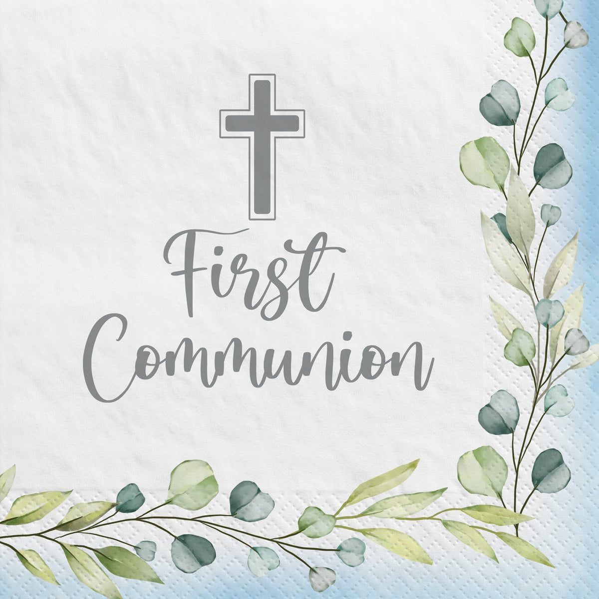 My First Communion Blue Luncheon Napkins Package of 40