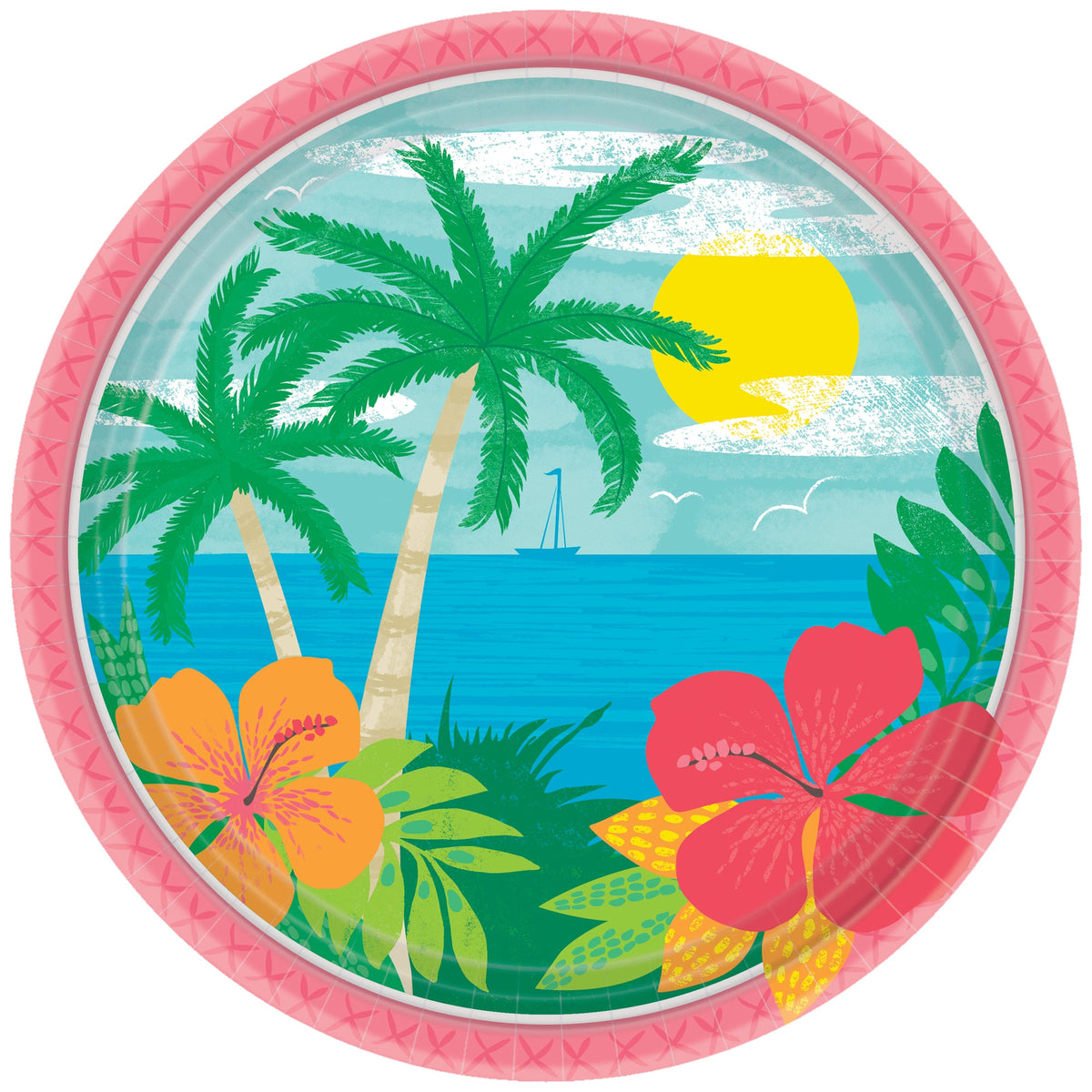 Summer Vibes 7" Round Plates  Package of 60