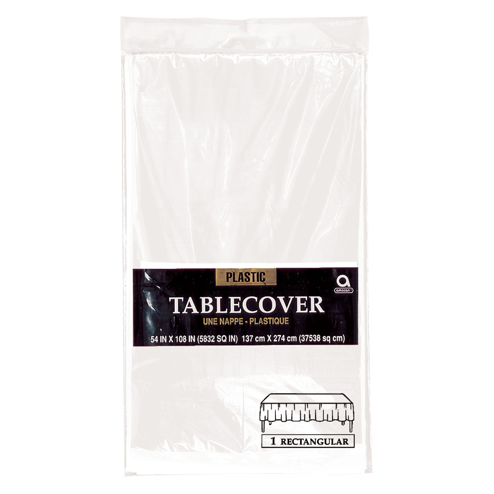 Frosty White 54" x 108" Plastic Table Cover