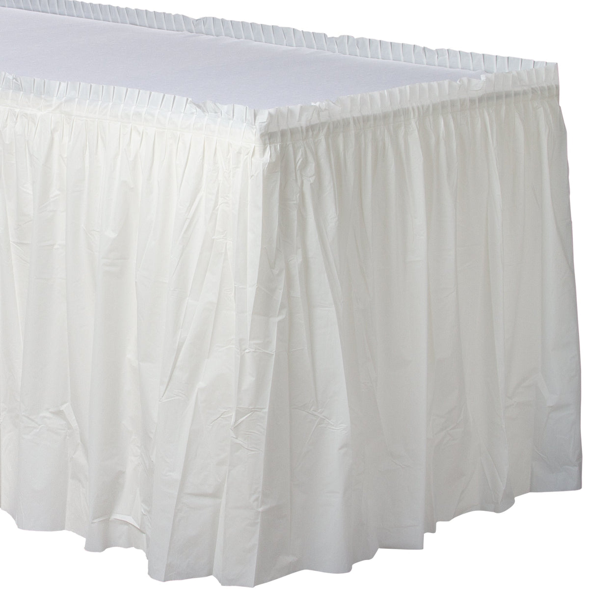 Frosty White 21' x 29" Plastic Table Skirt