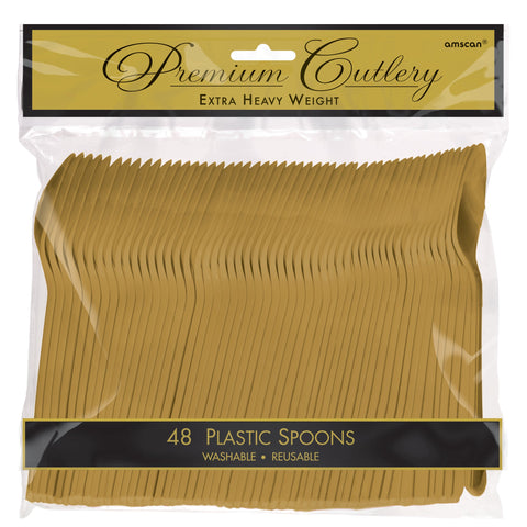 Gold 48-Count Heavyweight Plastic Spoons