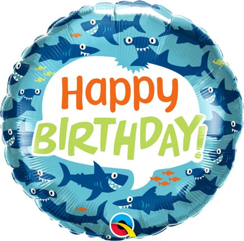 Birthday Fun Sharks 18" Helium Mylar