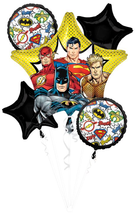 Justice League Happy Birthday Helium Filled Balloon Bouquet