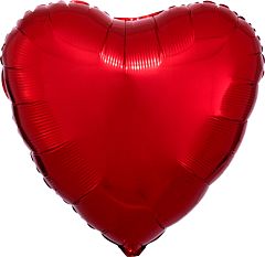Red Metallic 17 inch Helium Filled Mylar Hearts