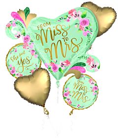 From Miss to Mrs / She said Yes Wedding Shower Balloon Bouquet