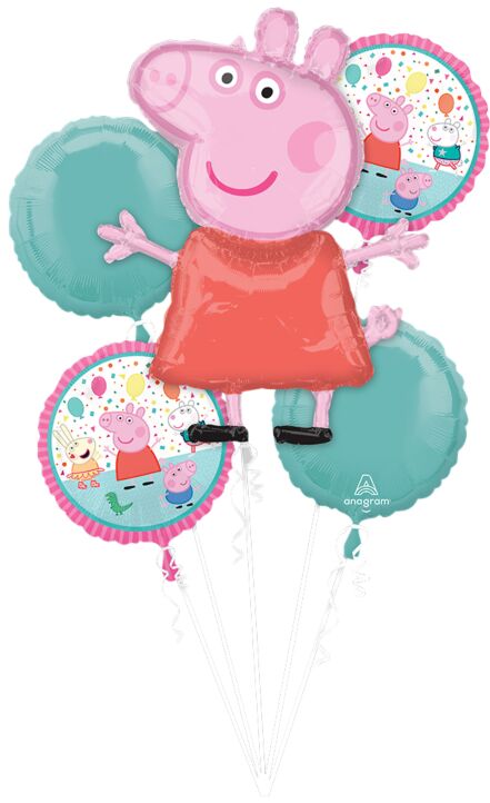Peppa Pig 5 Piece Balloon Bouquet