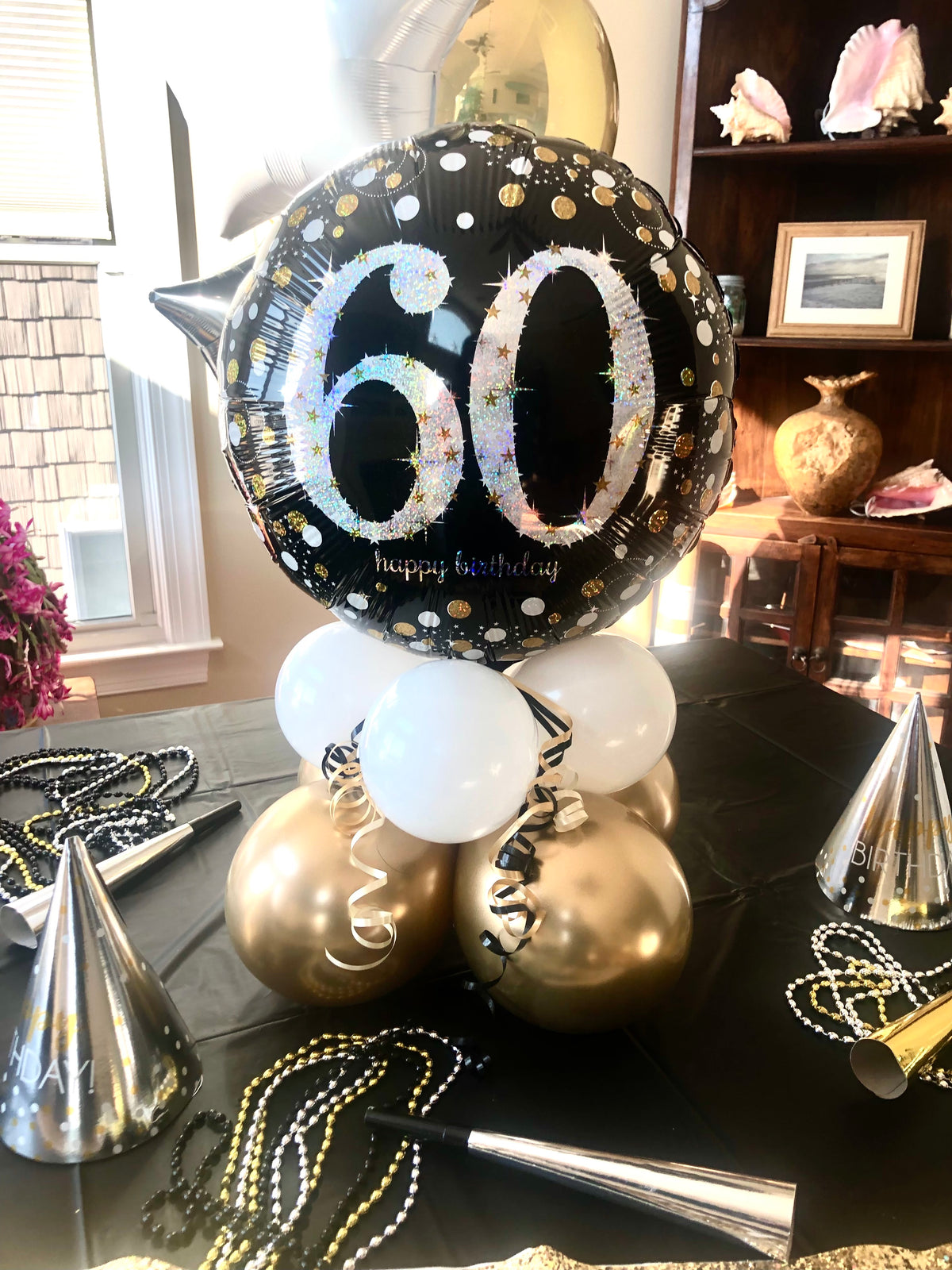60th Sparkling Birthday Air Filled Centerpiece